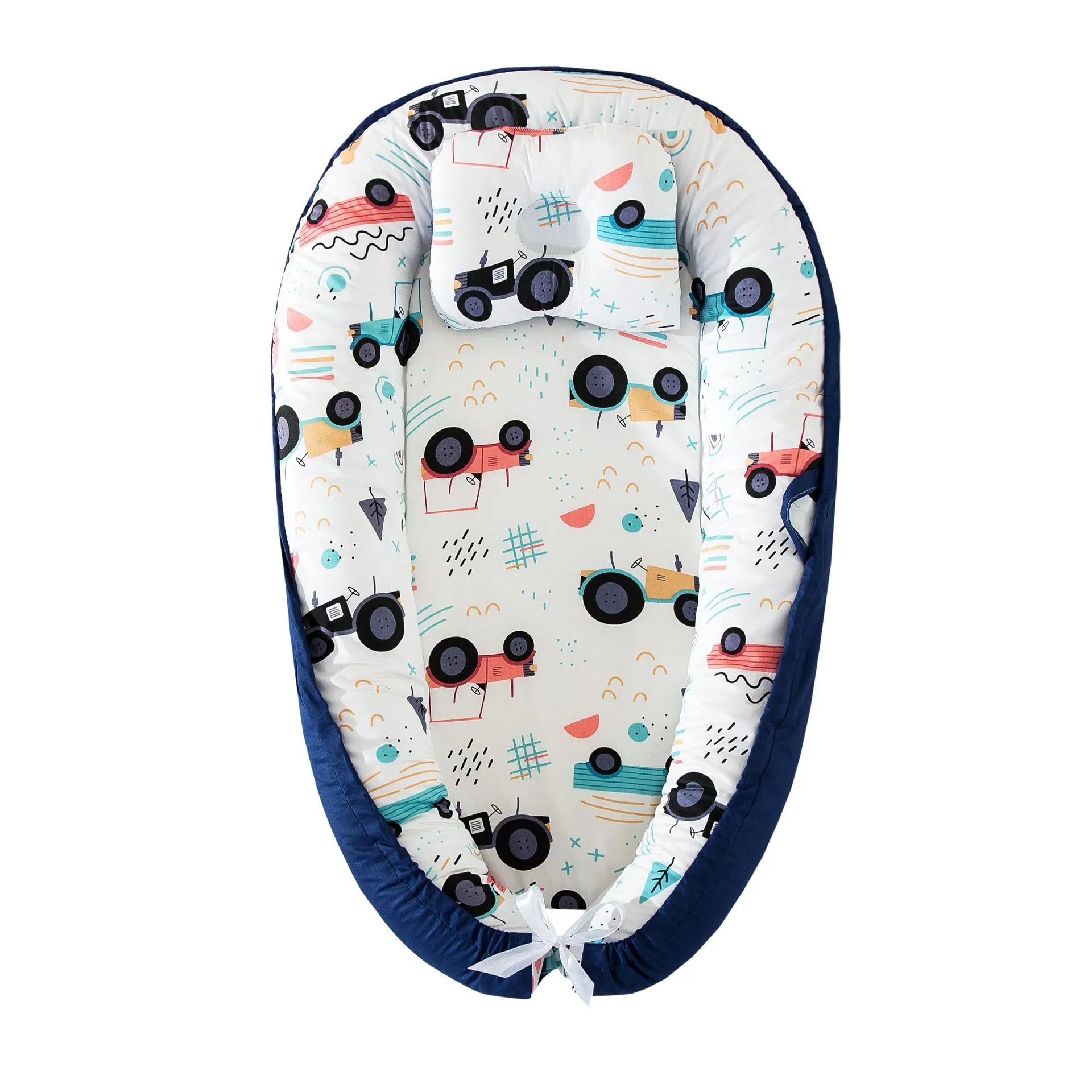 Portable Baby Bed with Removable Washable Cover - Anti-Pressure, Foldable Travel Nest for Infants and Toddlers - Bionic Design with Pillow thumbnail 4