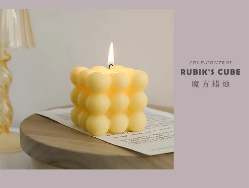 Rubik's Cube Scented Soy Wax Candle - Unique Souvenir Gift for Weddings, Bridesmaids, Groomsmen - High-End Decorative Ornament for Home Decor showcase 15