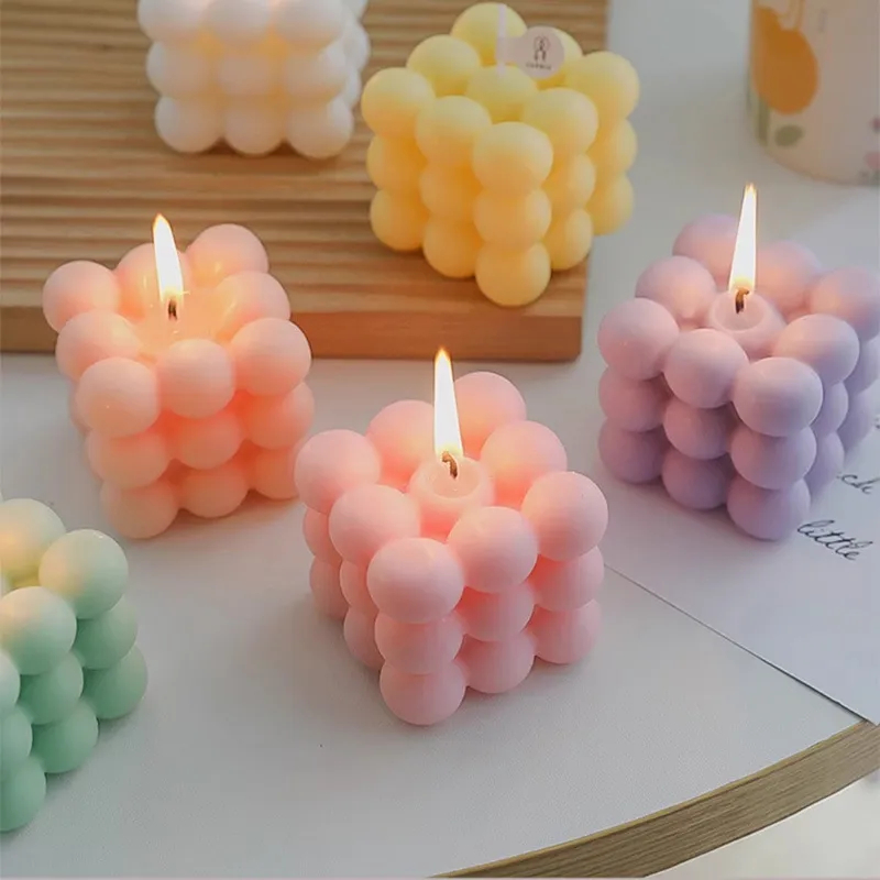 Rubik's Cube Scented Soy Wax Candle - Unique Souvenir Gift for Weddings, Bridesmaids, Groomsmen - High-End Decorative Ornament for Home Decor