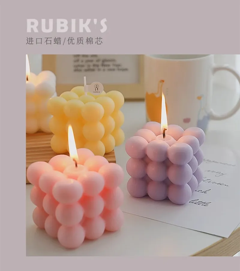 Rubik's Cube Scented Soy Wax Candle - Unique Souvenir Gift for Weddings, Bridesmaids, Groomsmen - High-End Decorative Ornament for Home Decor showcase 9