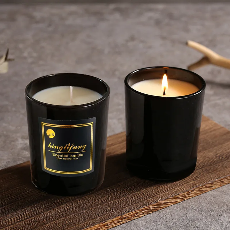 Scented Candles Gift Set - Black Glass Jar Soy Wax Aromatherapy Candles for Relaxation, Stress Relief, and Home Fragrance - Perfect for Gifts thumbnail 3