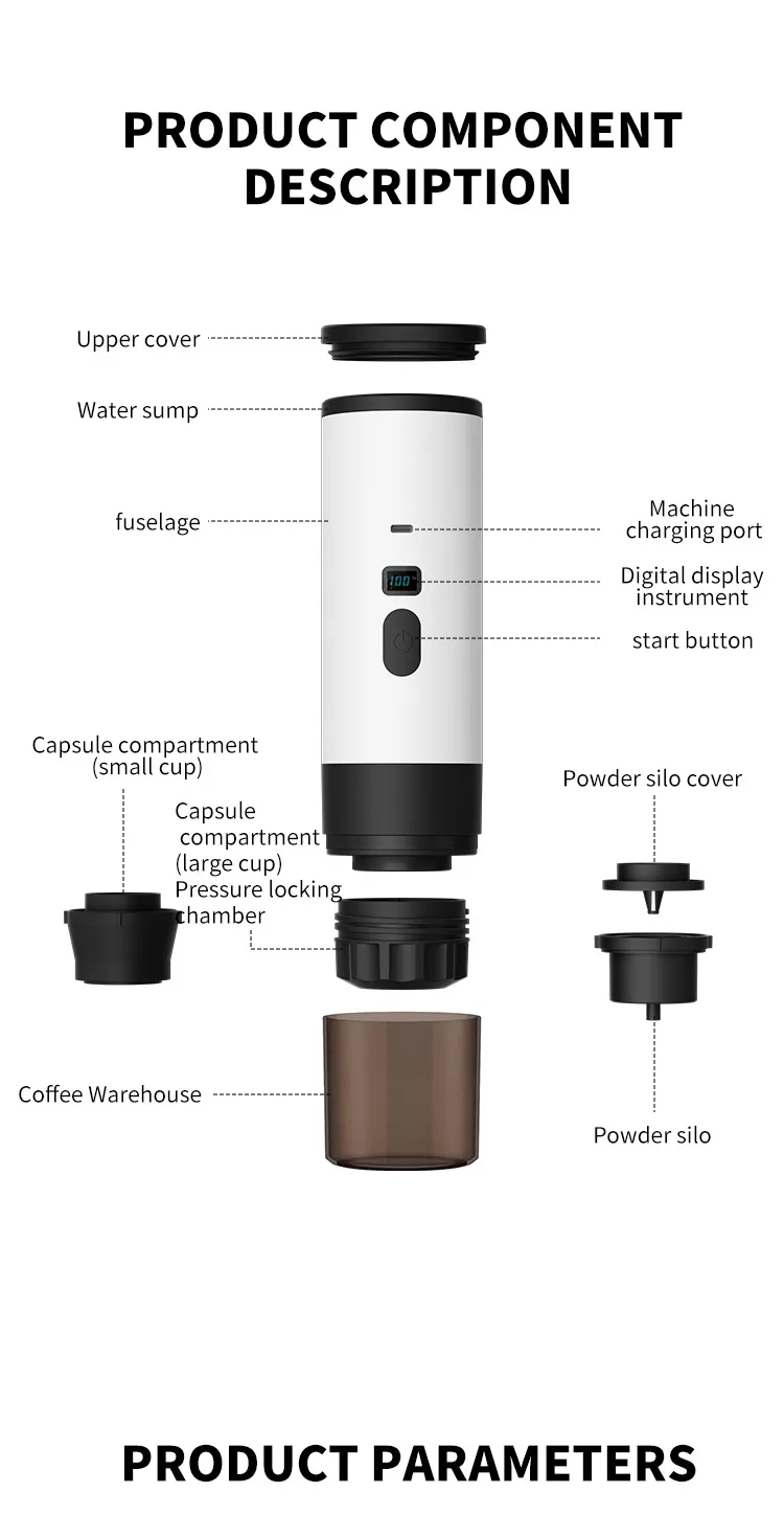 Portable Espresso Coffee Maker Machine - Mini Electric Capsule Coffee Machine for Home, Office, Travel - Compatible with Nespresso Capsules showcase 9