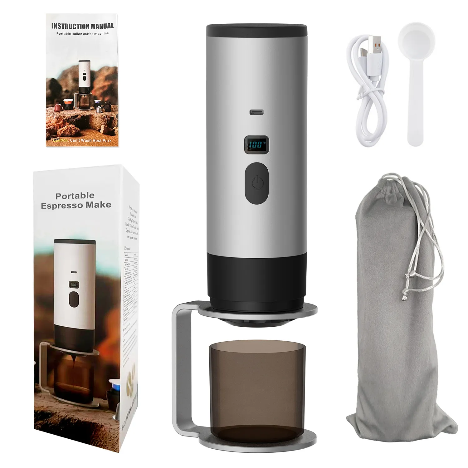 Portable Espresso Coffee Maker Machine - Mini Electric Capsule Coffee Machine for Home, Office, Travel - Compatible with Nespresso Capsules thumbnail 10