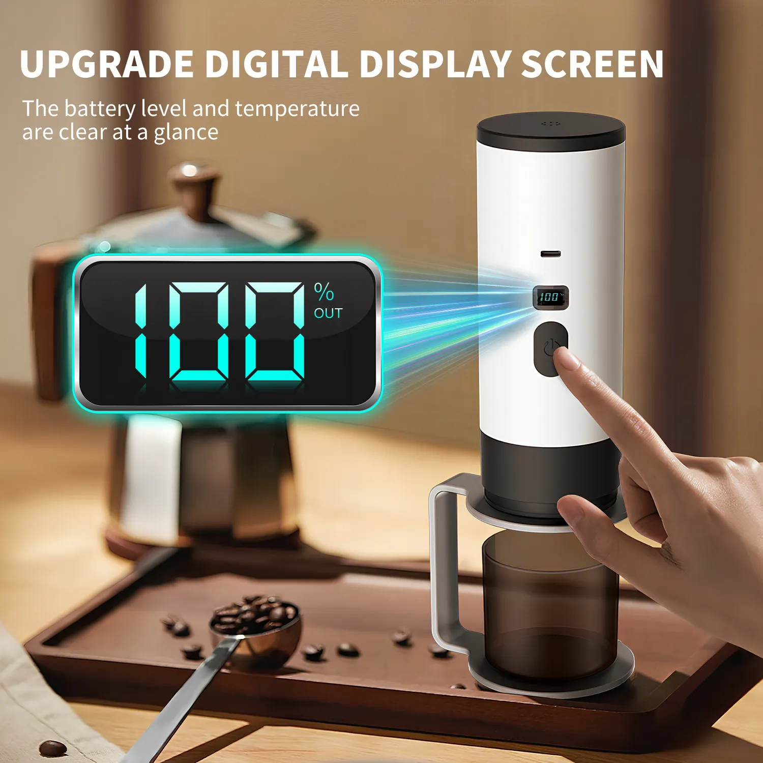 Portable Espresso Coffee Maker Machine - Mini Electric Capsule Coffee Machine for Home, Office, Travel - Compatible with Nespresso Capsules thumbnail 2
