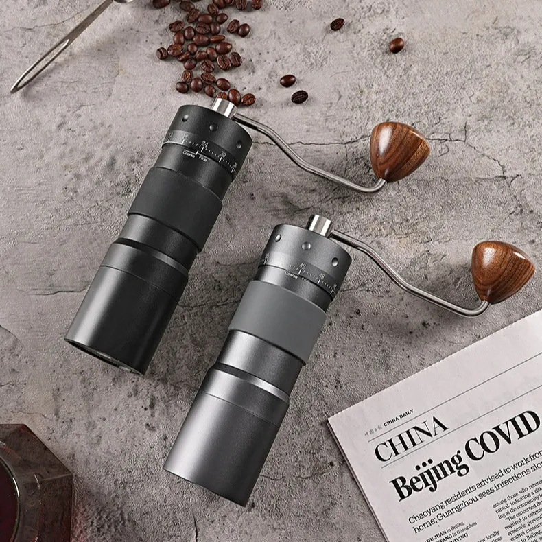 Manual Coffee Grinder with Large Blade and Steel Core - Hand Crank Mill for Fresh Coffee Beans - Portable Coffee Grinder for Home Use