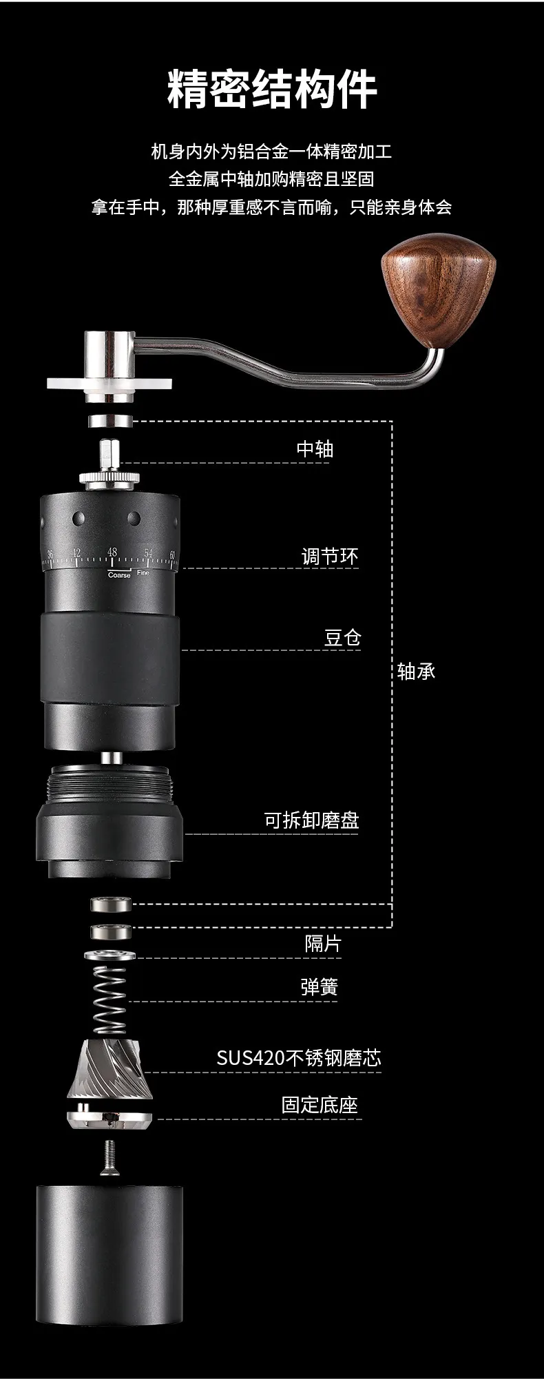 Manual Coffee Grinder with Large Blade and Steel Core - Hand Crank Mill for Fresh Coffee Beans - Portable Coffee Grinder for Home Use showcase 16