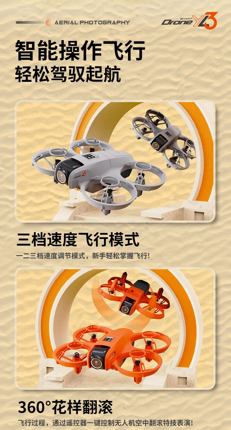 Yl3 Mini Drone Quadcopter with HD Dual Camera, Screen, Optical Flow Positioning, Remote Control Aircraft Toy for Beginners & Hobbyists showcase 13
