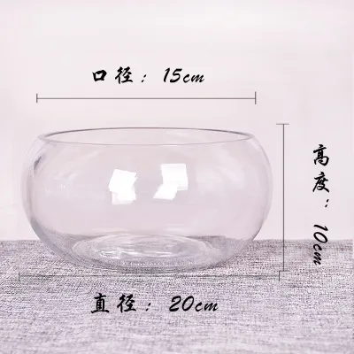Mini Fish Tank Transparent Glass Office Living Room Creative Hydroponic Drum Tank Round Turtle Tank Desktop Aquarium for Small Fish thumbnail 7