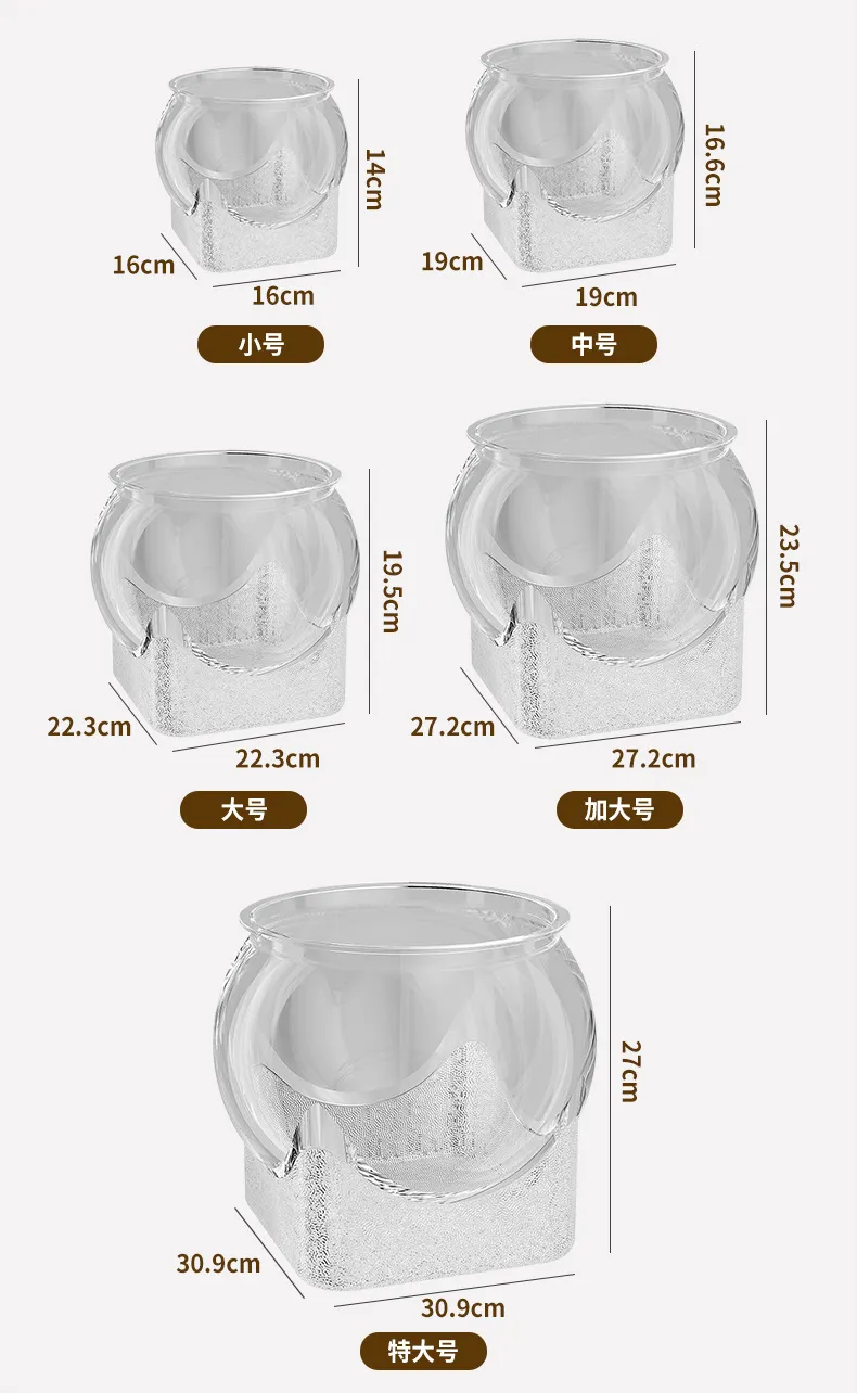 Small Desktop Fish Tank - Transparent Plastic Goldfish/Turtle Tank for Office/Home - Anti-Fall, Ecological Landscaping showcase 8