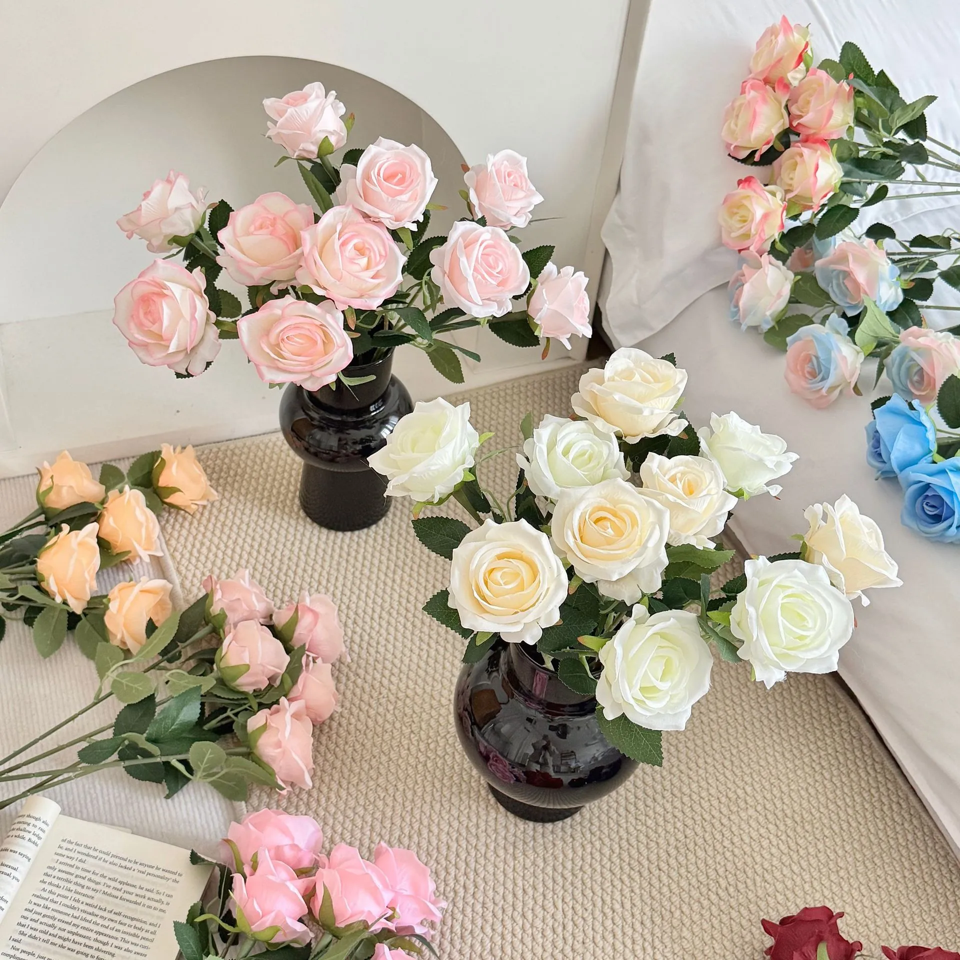 Artificial Roses for Valentine's Day, Wedding, and Home Decor - Single Stem Realistic Fake Flowers - Wholesale Bulk Available thumbnail 1