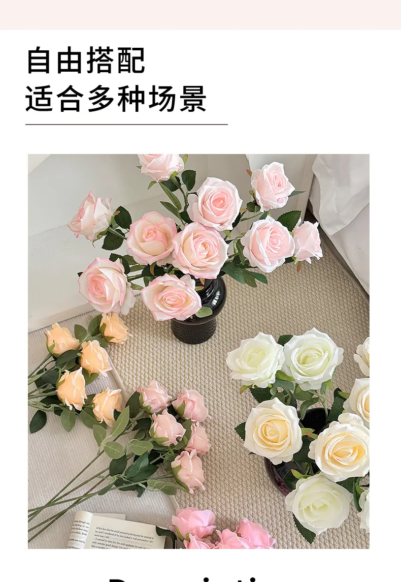 Artificial Roses for Valentine's Day, Wedding, and Home Decor - Single Stem Realistic Fake Flowers - Wholesale Bulk Available showcase 2