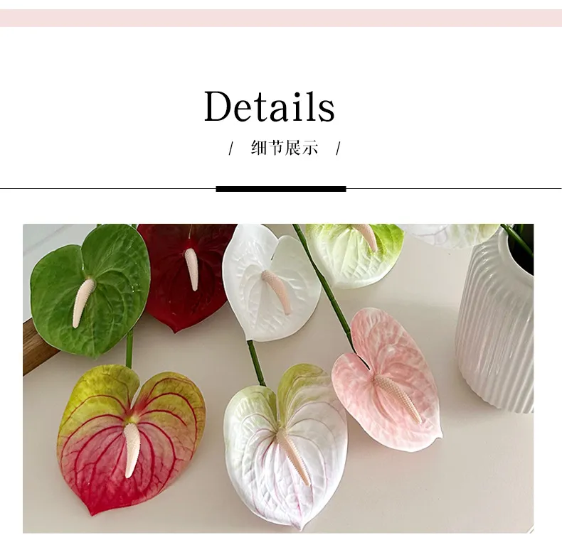 3D Printed Red Palm Simulation Flower Flame Crane Decoration - Wedding, Auditorium, Home Decor - Artificial Green Plant Wholesale showcase 5