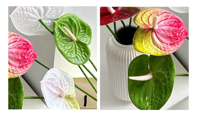 3D Printed Red Palm Simulation Flower Flame Crane Decoration - Wedding, Auditorium, Home Decor - Artificial Green Plant Wholesale showcase 6