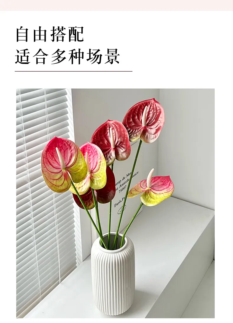 3D Printed Red Palm Simulation Flower Flame Crane Decoration - Wedding, Auditorium, Home Decor - Artificial Green Plant Wholesale showcase 2