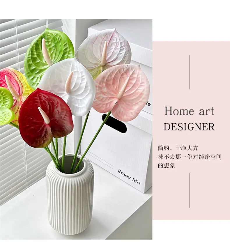 3D Printed Red Palm Simulation Flower Flame Crane Decoration - Wedding, Auditorium, Home Decor - Artificial Green Plant Wholesale showcase 9