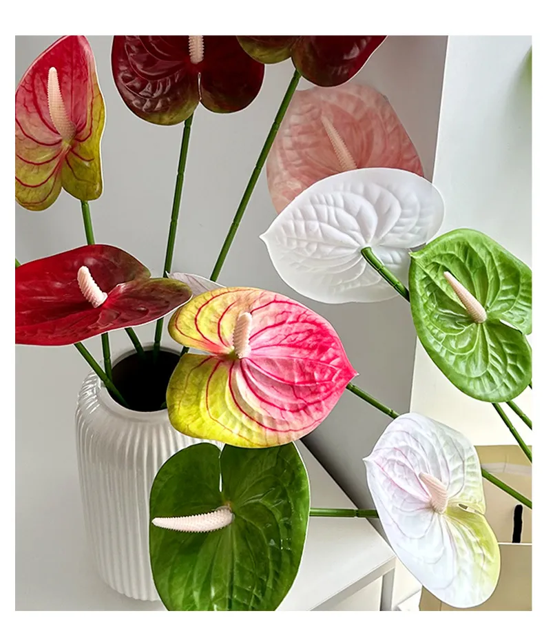 3D Printed Red Palm Simulation Flower Flame Crane Decoration - Wedding, Auditorium, Home Decor - Artificial Green Plant Wholesale showcase 10