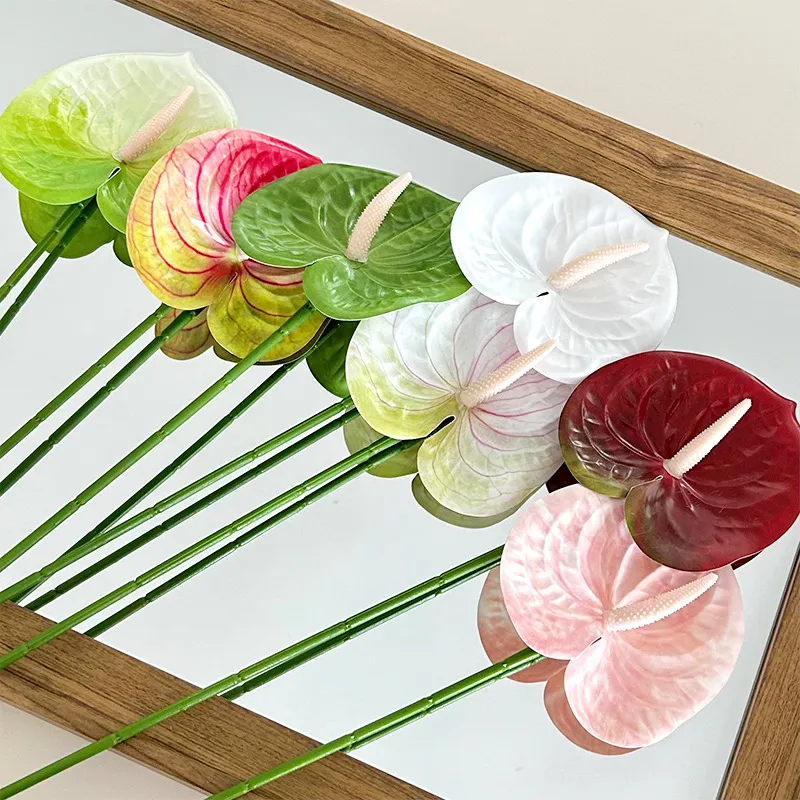 3D Printed Red Palm Simulation Flower Flame Crane Decoration - Wedding, Auditorium, Home Decor - Artificial Green Plant Wholesale thumbnail 4