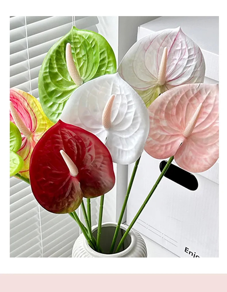3D Printed Red Palm Simulation Flower Flame Crane Decoration - Wedding, Auditorium, Home Decor - Artificial Green Plant Wholesale showcase 13