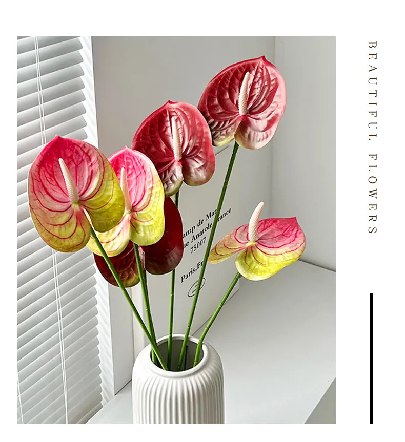 3D Printed Red Palm Simulation Flower Flame Crane Decoration - Wedding, Auditorium, Home Decor - Artificial Green Plant Wholesale showcase 12