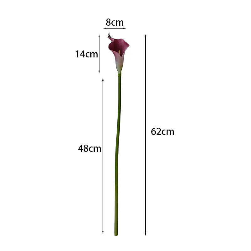 Artificial Calla Lily Flowers for Wedding Bouquet & Home Decoration - Soft Touch EVA Foam, Large Size, Wholesale showcase 1