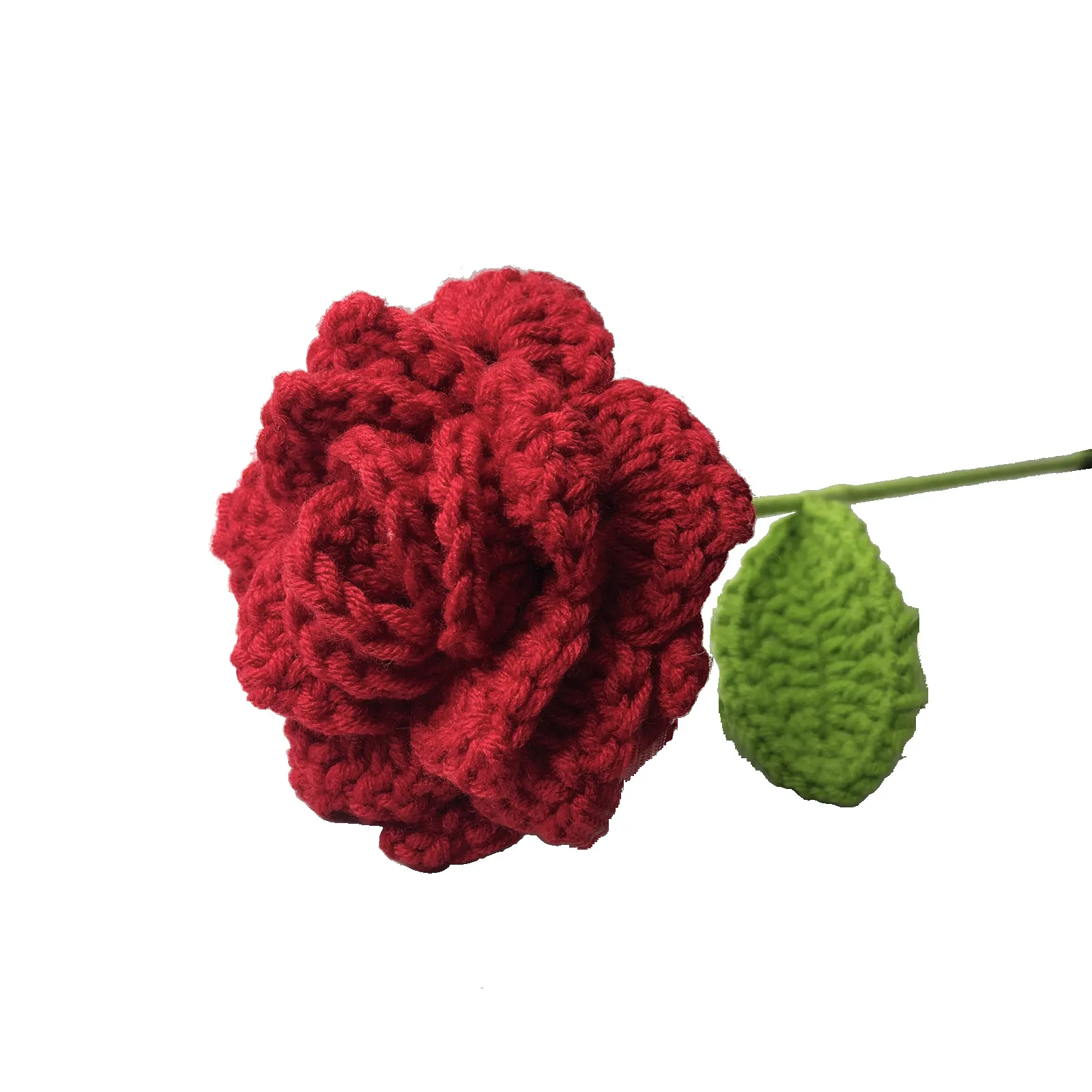 Handmade Rose Flower Arrangement, Hand-Woven Cotton Thread Roses, DIY Craft, Home Decor, Wedding Decoration, Artificial Flowers, Valentine's Day Gift thumbnail 5