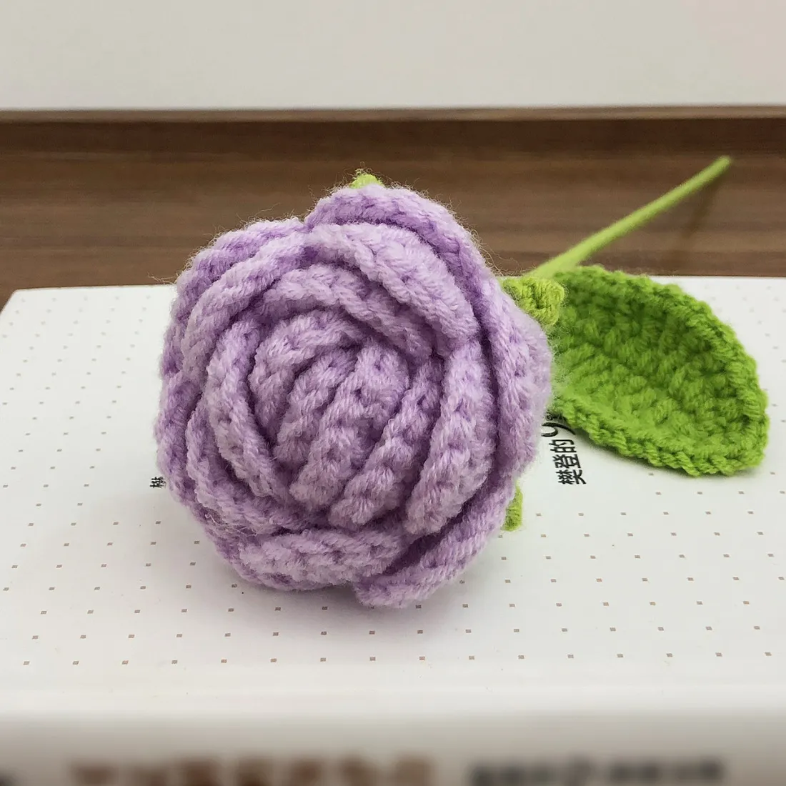 Handmade Rose Flower Arrangement, Hand-Woven Cotton Thread Roses, DIY Craft, Home Decor, Wedding Decoration, Artificial Flowers, Valentine's Day Gift thumbnail 6