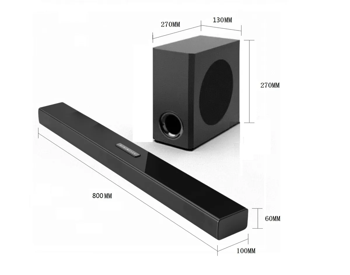 Bluetooth Soundbar with Subwoofer for TV, Home Theater Projector - Wireless Audio Speaker System - Portable Sound Bar for Immersive Sound Experience showcase 10