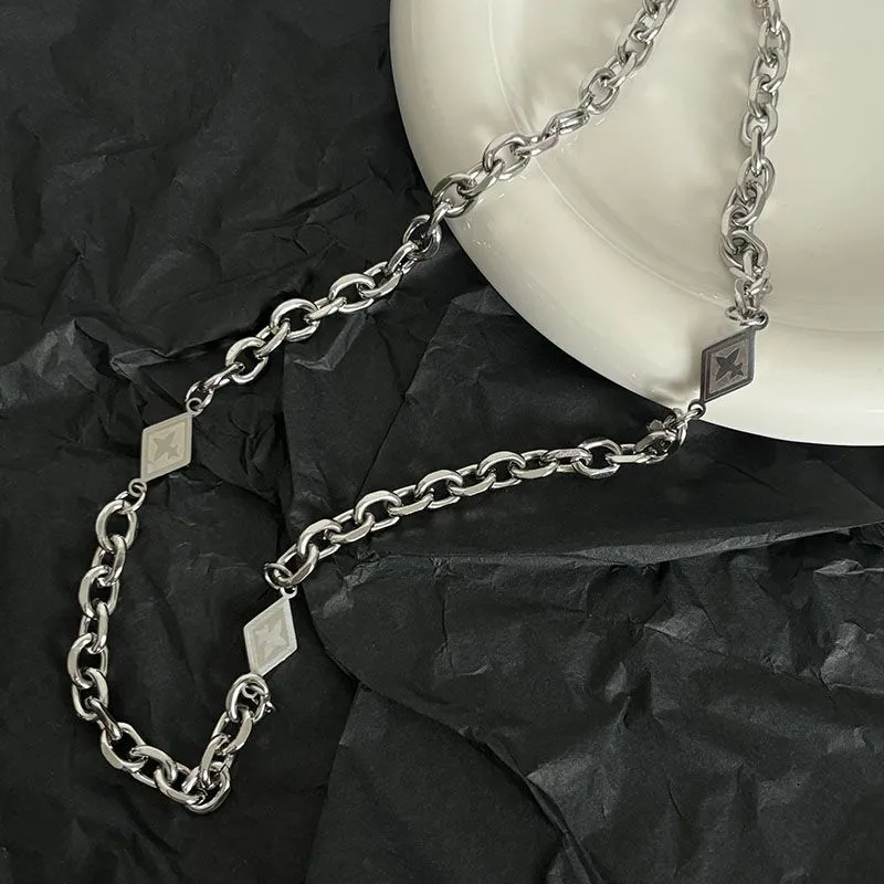 Star Cross Necklace Set for Men - Stylish Hip Hop Jewelry, Trendy Unisex Design, Cool Niche Couple Accessories Collection thumbnail 2