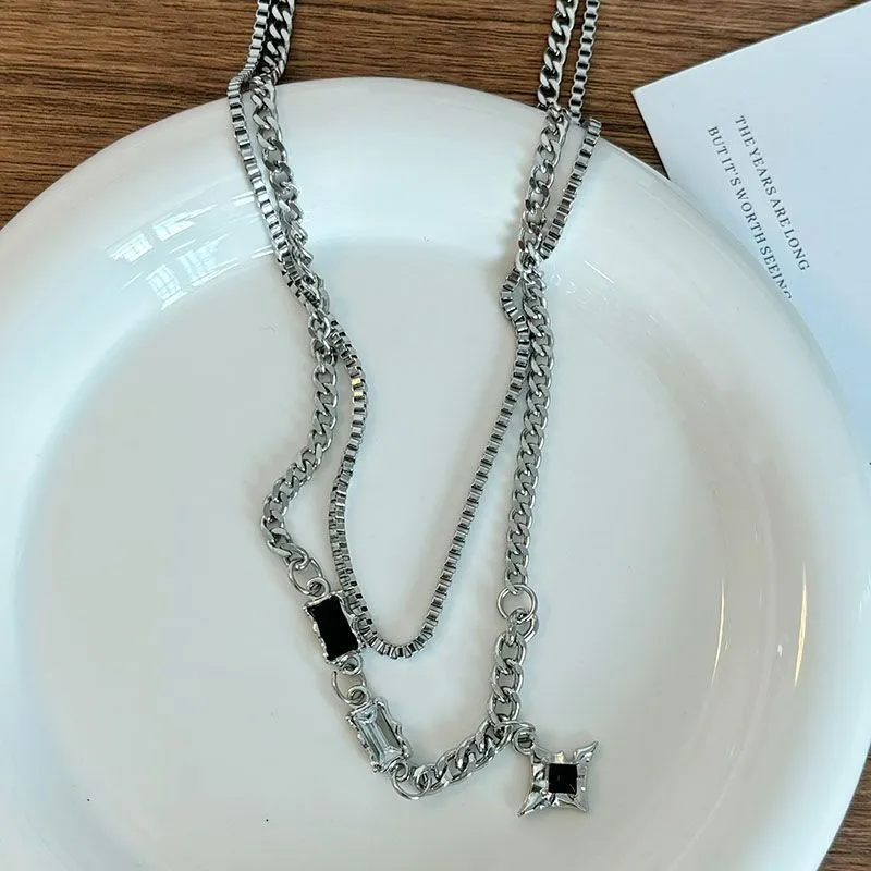 Star Cross Necklace Set for Men - Stylish Hip Hop Jewelry, Trendy Unisex Design, Cool Niche Couple Accessories Collection showcase 9
