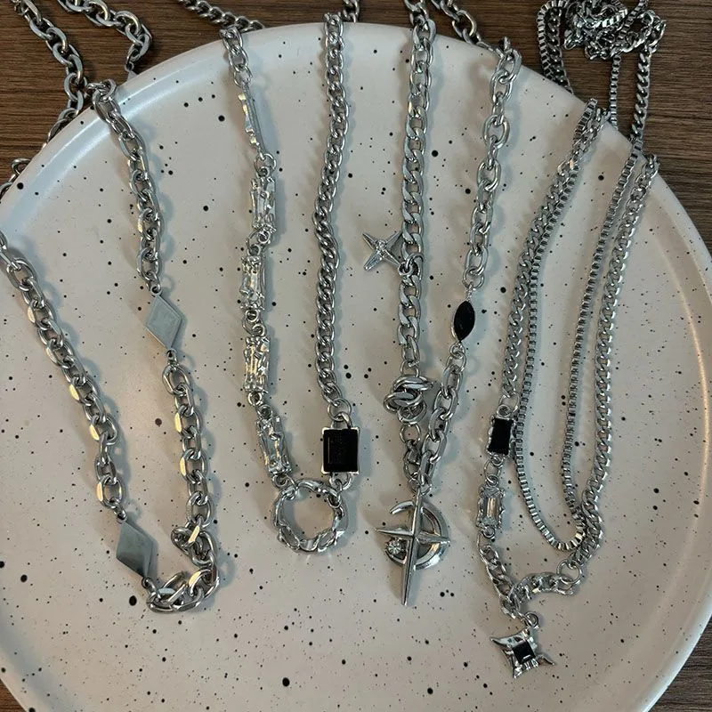 Star Cross Necklace Set for Men - Stylish Hip Hop Jewelry, Trendy Unisex Design, Cool Niche Couple Accessories Collection showcase 12