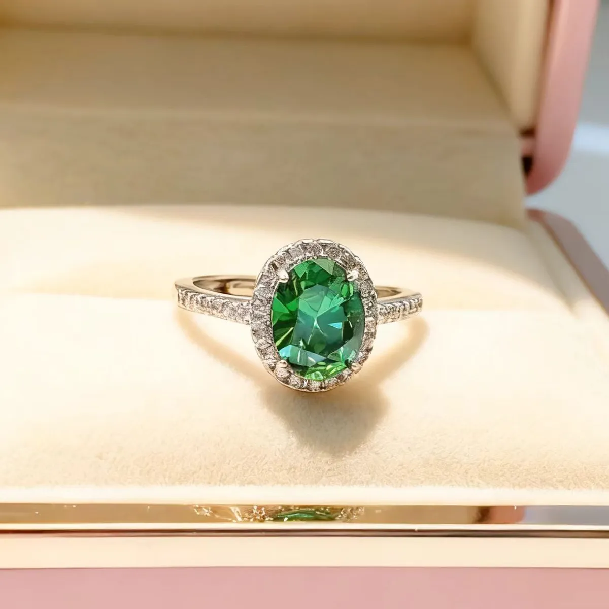 Emerald Green Jewelry Set for Women - Coconut Round Gemstone Pendant Necklace, Earrings, and Ring - Elegant Dinner Party Accessories - Influencer Style showcase 10