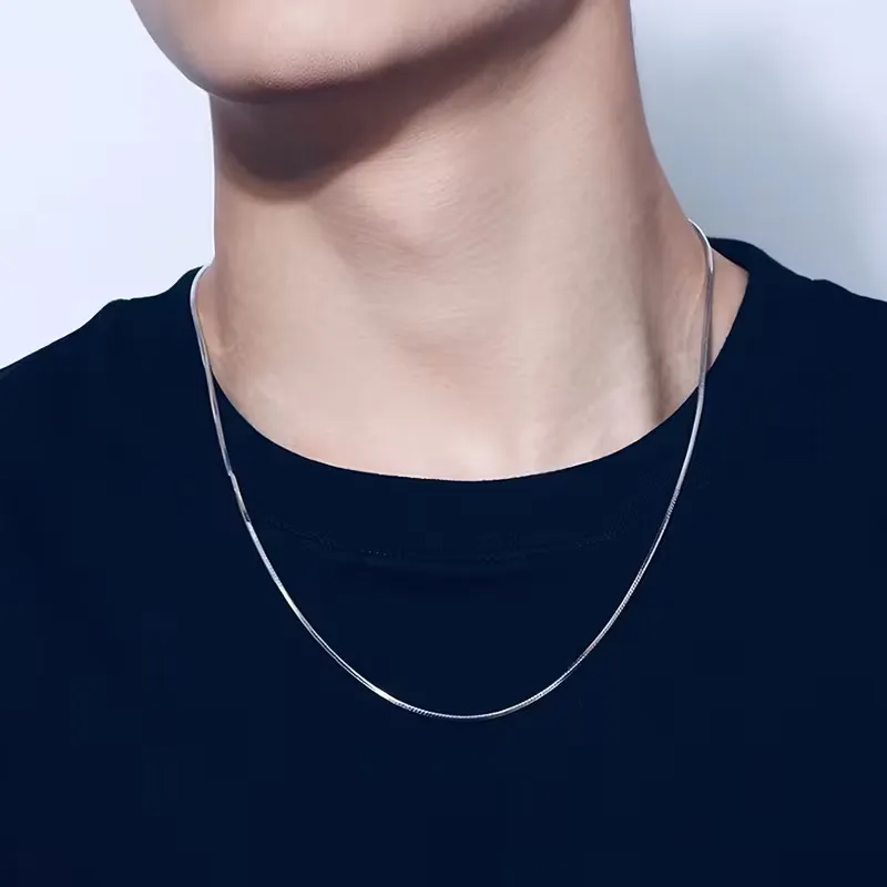 Stainless Steel Snake Chain Bracelet Necklace Set for Women - European American Style Jewelry - Round Snake Bone Chain Accessories - Hot Selling Ins Style thumbnail 2