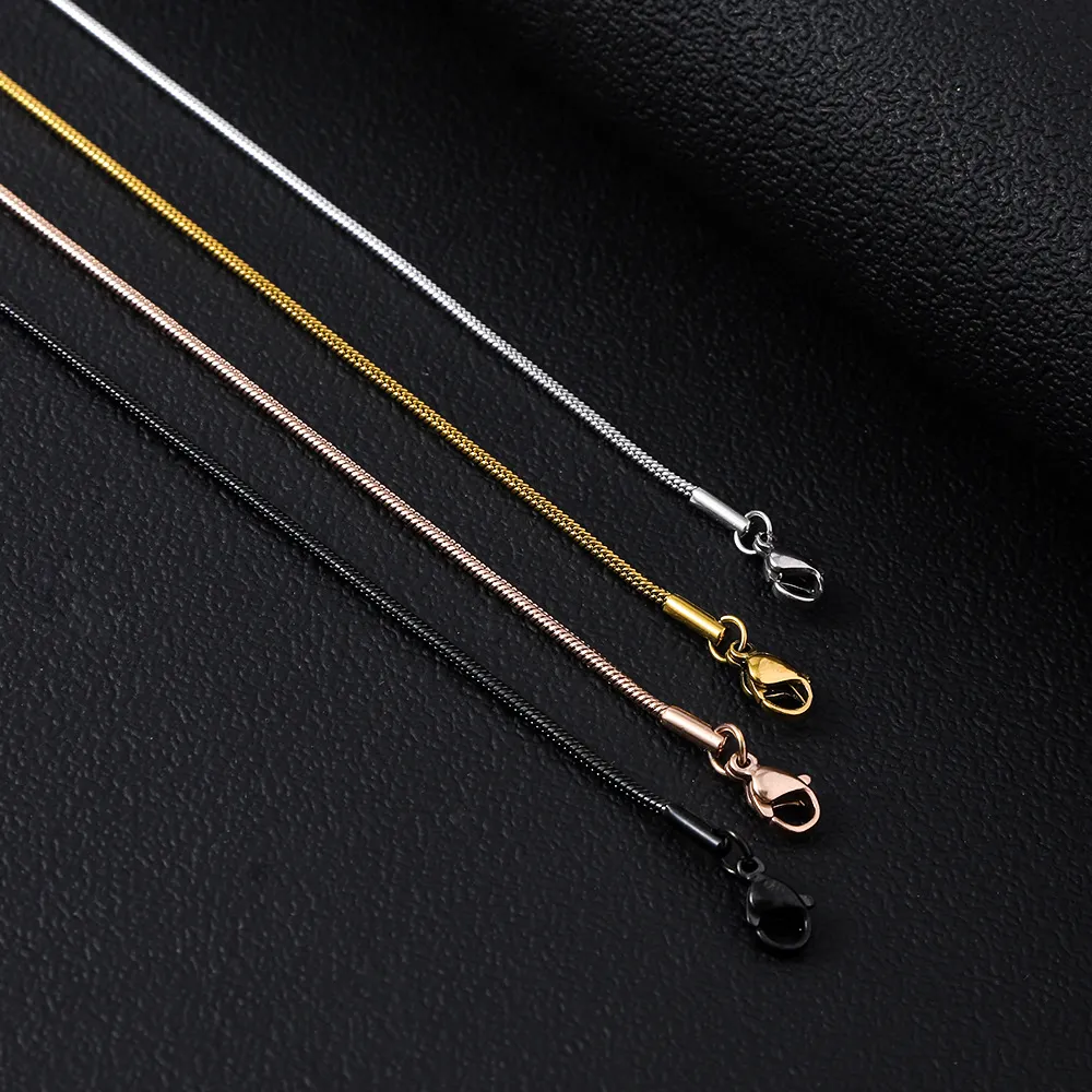 Stainless Steel Snake Chain Bracelet Necklace Set for Women - European American Style Jewelry - Round Snake Bone Chain Accessories - Hot Selling Ins Style showcase 1