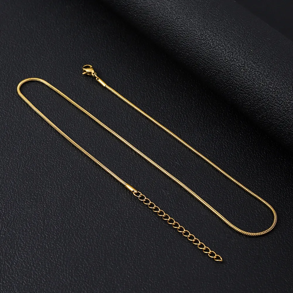 Stainless Steel Snake Chain Bracelet Necklace Set for Women - European American Style Jewelry - Round Snake Bone Chain Accessories - Hot Selling Ins Style showcase 6