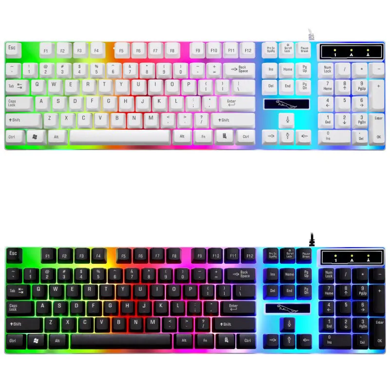 G21 Wired USB Backlit Keyboard - Home Office, Business, Mechanical Feel, Luminous - Ergonomic Design, Comfortable Typing, Durable, PC Gaming Keyboard
