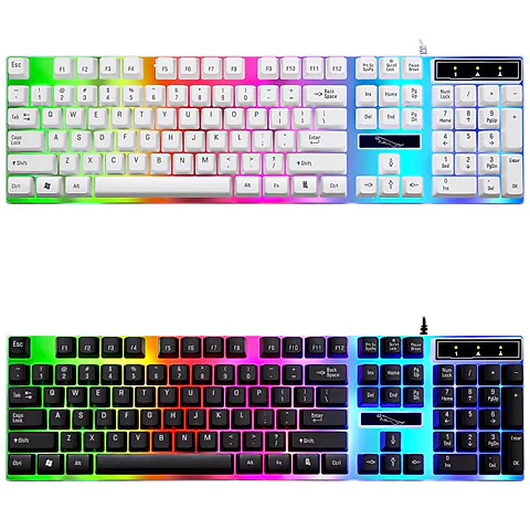 G21 Wired USB Backlit Keyboard - Home Office, Business, Mechanical Feel, Luminous - Ergonomic Design, Comfortable Typing, Durable, PC Gaming Keyboard