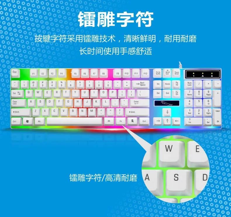 G21 Wired USB Backlit Keyboard - Home Office, Business, Mechanical Feel, Luminous - Ergonomic Design, Comfortable Typing, Durable, PC Gaming Keyboard showcase 9
