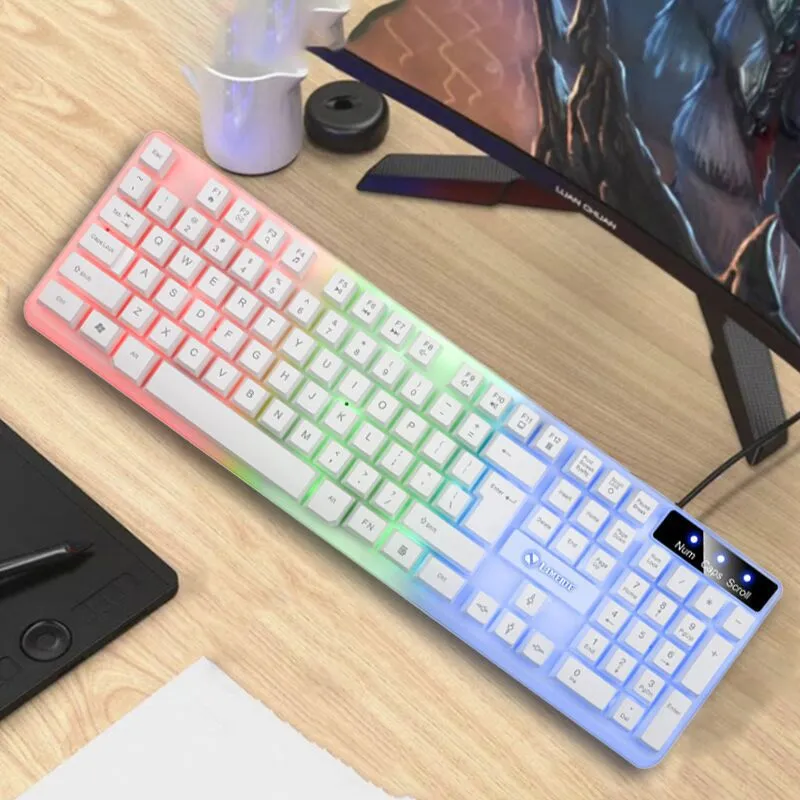 TX35 Luminous Wired Gaming Keyboard - Suspension Mechanical Feel - USB Ergonomic Keyboard for Home, Office, PC Gaming - LED Backlit Keyboard thumbnail 3