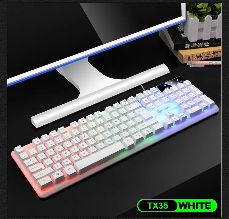 TX35 Luminous Wired Gaming Keyboard - Suspension Mechanical Feel - USB Ergonomic Keyboard for Home, Office, PC Gaming - LED Backlit Keyboard showcase 2