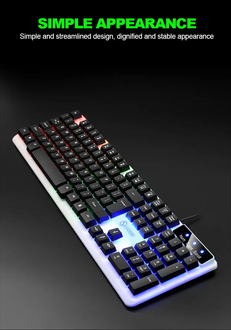 TX35 Luminous Wired Gaming Keyboard - Suspension Mechanical Feel - USB Ergonomic Keyboard for Home, Office, PC Gaming - LED Backlit Keyboard showcase 5