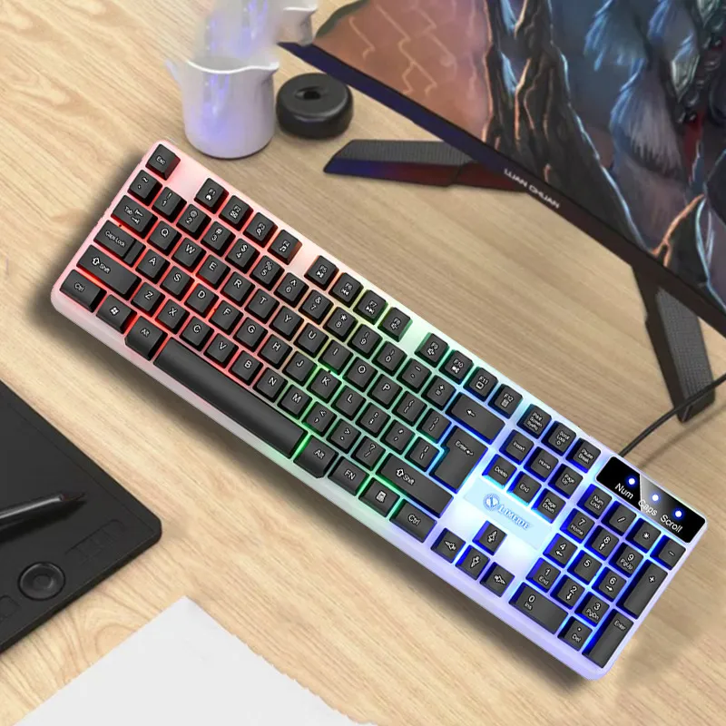 TX35 Luminous Wired Gaming Keyboard - Suspension Mechanical Feel - USB Ergonomic Keyboard for Home, Office, PC Gaming - LED Backlit Keyboard thumbnail 4
