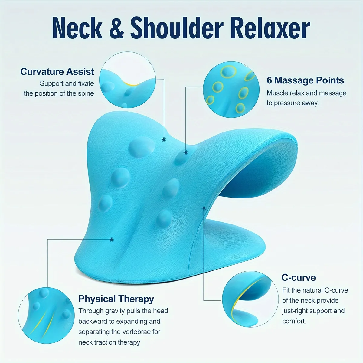 Cervical Pillow Massager for Neck and Shoulder Pain Relief - Acupressure Traction Orthosis for Spine Alignment and Muscle Relaxation showcase 3
