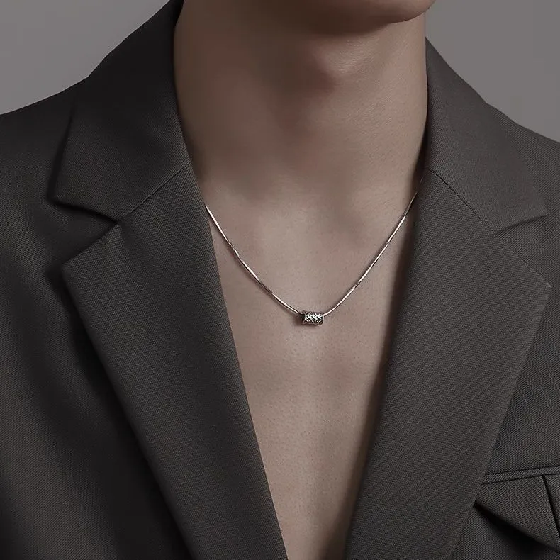 Men's Necklace 2025 Trendy Clavicle Chain - Fashionable High Street Hip-Hop Pendant Accessory Gift for Boyfriend, Son, or Male Friend thumbnail 2