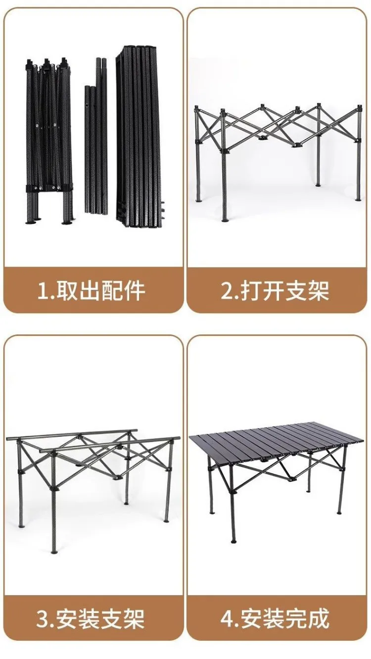 Portable Outdoor Folding Camping Table and Chair Set - Lightweight Aluminum Picnic Table with Integrated Seating - Perfect for Camping, Hiking, and Travel showcase 11