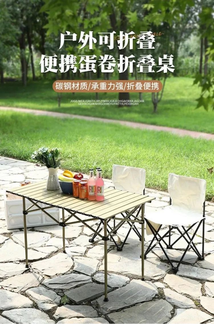 Portable Outdoor Folding Camping Table and Chair Set - Lightweight Aluminum Picnic Table with Integrated Seating - Perfect for Camping, Hiking, and Travel showcase 1