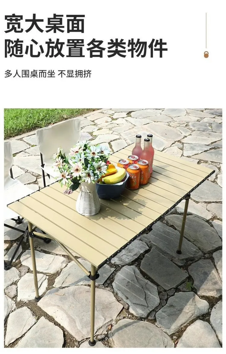Portable Outdoor Folding Camping Table and Chair Set - Lightweight Aluminum Picnic Table with Integrated Seating - Perfect for Camping, Hiking, and Travel showcase 3