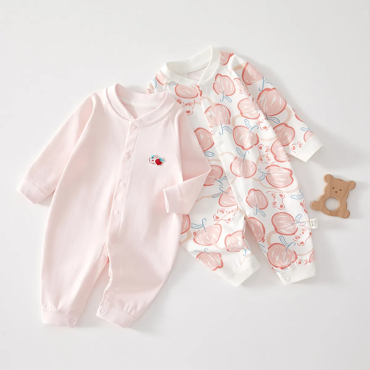 Newborn Baby Clothes Cotton One-Piece Bodysuit Pajamas - Soft, Comfortable, Spring/Autumn, Boneless Underwear, Climbing Suit, Go-Out Outfit for Infants thumbnail 1
