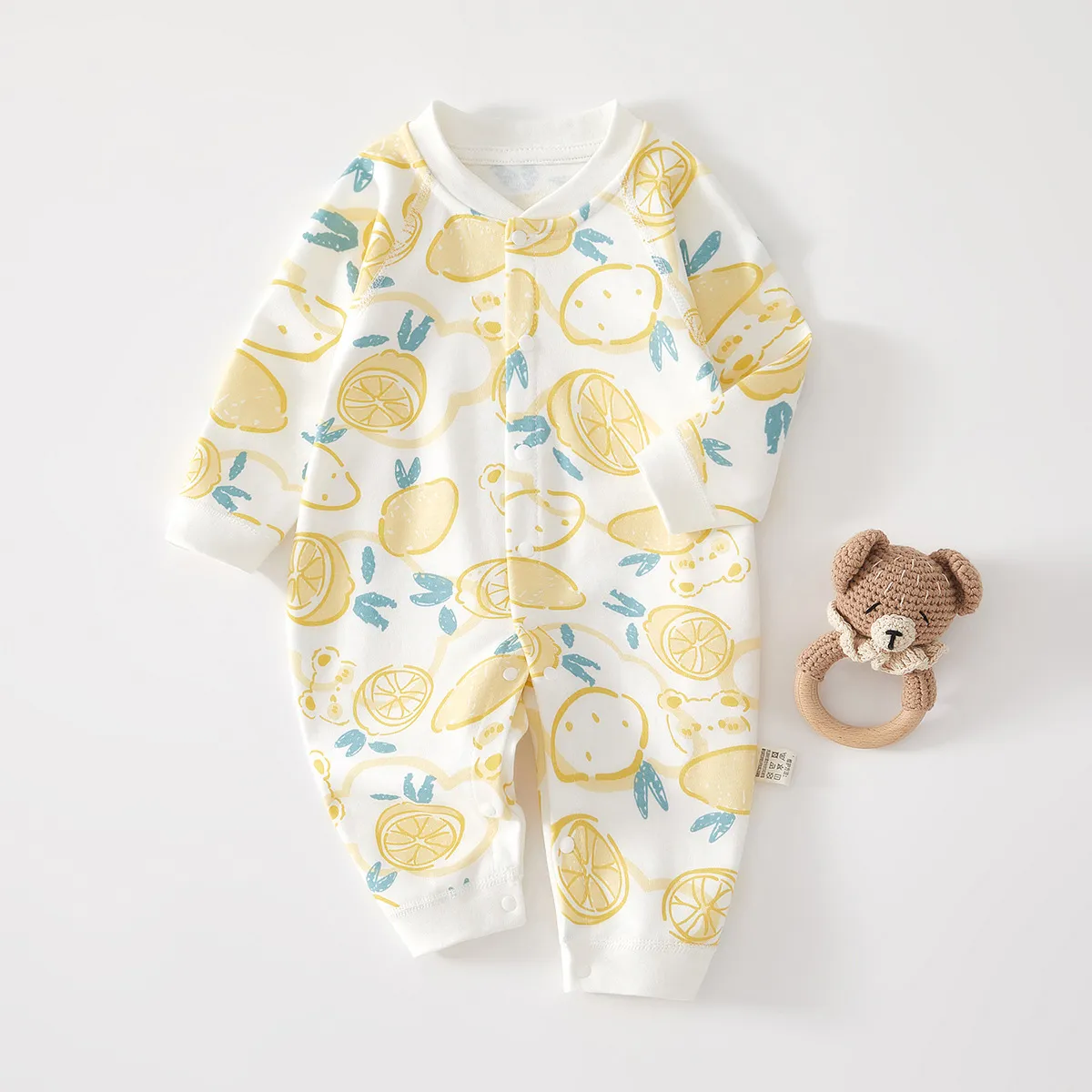 Newborn Baby Clothes Cotton One-Piece Bodysuit Pajamas - Soft, Comfortable, Spring/Autumn, Boneless Underwear, Climbing Suit, Go-Out Outfit for Infants thumbnail 8