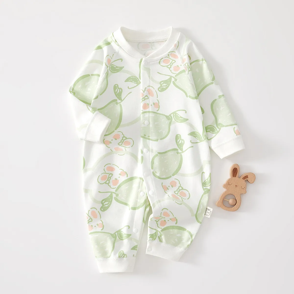 Newborn Baby Clothes Cotton One-Piece Bodysuit Pajamas - Soft, Comfortable, Spring/Autumn, Boneless Underwear, Climbing Suit, Go-Out Outfit for Infants thumbnail 9