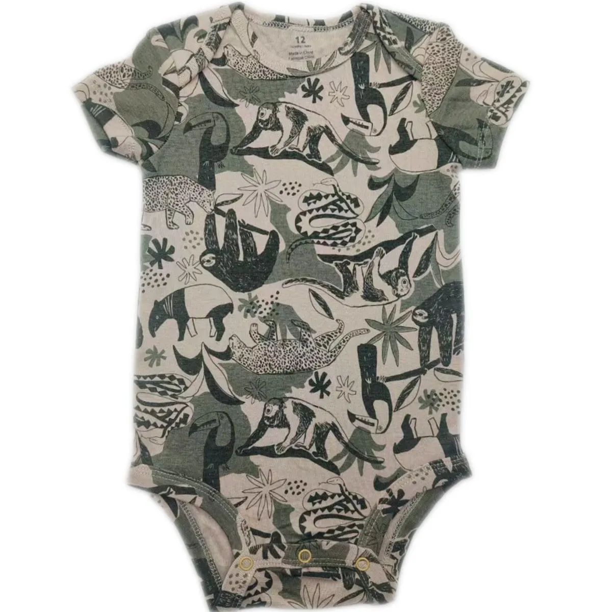 Baby Boys' Short Sleeve Triangle Romper Set - Newborn Infant Summer Bodysuit - Soft Cotton One-Piece Crawling Suit - Mixed Prints & Colors showcase 15